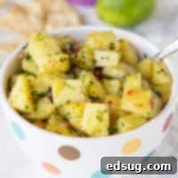 Grilled Pineapple Salsa - super fresh, sweet, a little spicy, and perfect for summer. Great over chicken, pork, fish, or just to snack on with chips!