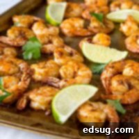 One Pan Spicy Garlic Shrimp - dinner is ready in 15 minutes, with this super flavorful, a little spicy, garlic shrimp recipe.