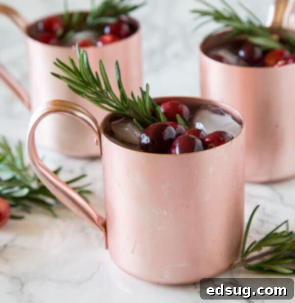 Holiday Moscow Mule, a festive Cranberry Moscow Mule perfect for holiday entertaining.