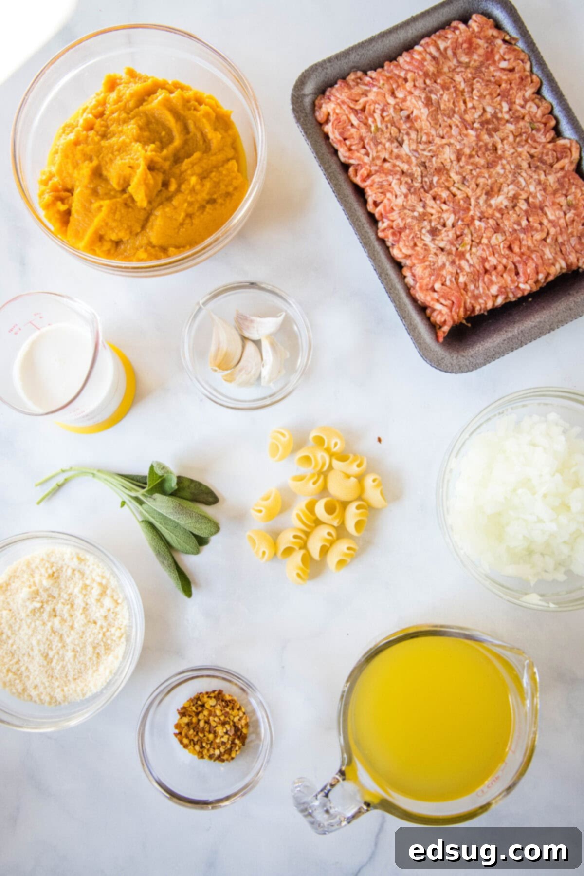Pumpkin Pasta 3 pumpkin pasta ingredients