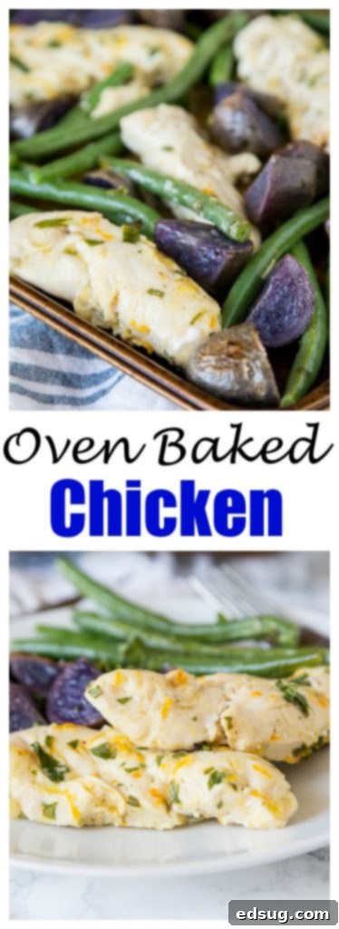 Oven Baked Chicken and Potatoes, a close-up of a serving