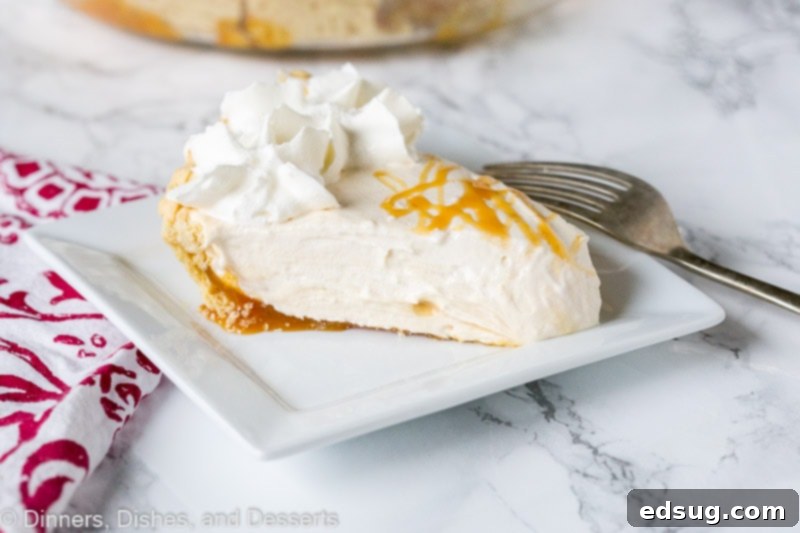 Vanilla Caramel Pie - not your average caramel pie. Super creamy and great for entertaining