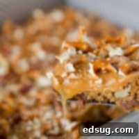 Decadent Butter Pecan Pretzel Slices 5 Butter Pecan Pretzel Bars - sweet and salty comes together in a super easy dessert! Gooey caramel, pecans, and pretzels makes it extra delicious.