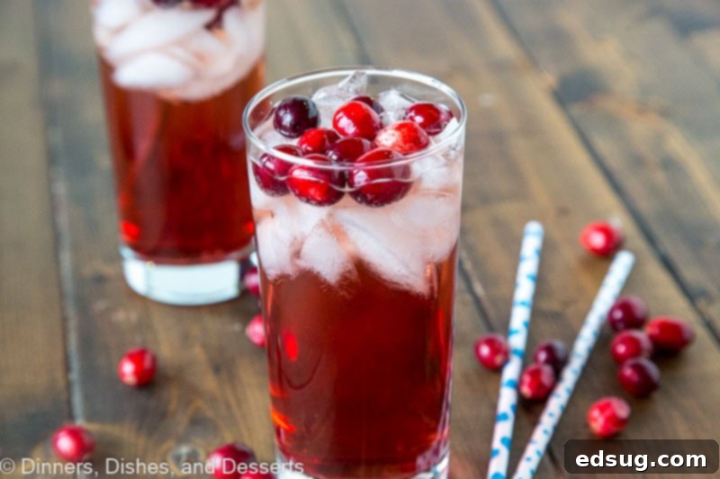 Holiday Wine Spritzer - white wine, cranberry juice, and ginger ale