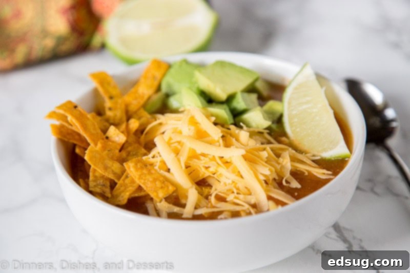 Easy Chicken Tortilla Soup - ready in minutes and delicious any night of the week