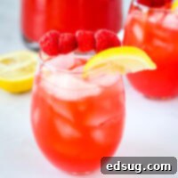 Raspberry Lemonade - Pureed raspberries give fresh squeezed lemonade such a great new flavor!  So easy to make and the perfect refreshing summer drink!