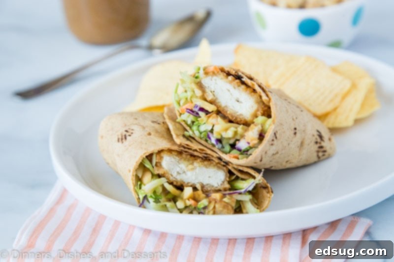 asian chicken wrap with chips