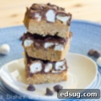 No-Bake Peanut Butter S'mores Bars recipe card image