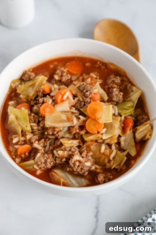 Turn classic cabbage rolls into a hearty and filling soup that is ready in no time!