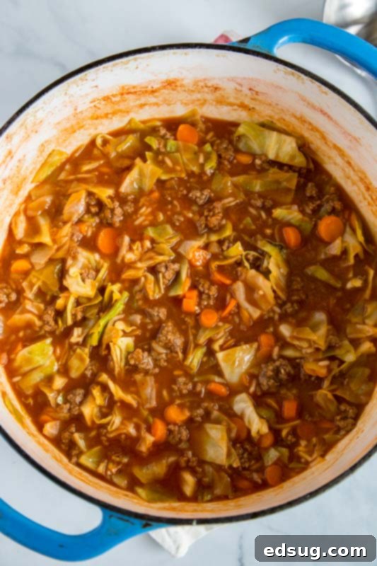 Unstuffed cabbage soup takes classic cabbage rolls and turns it into a weeknight meal your family will love