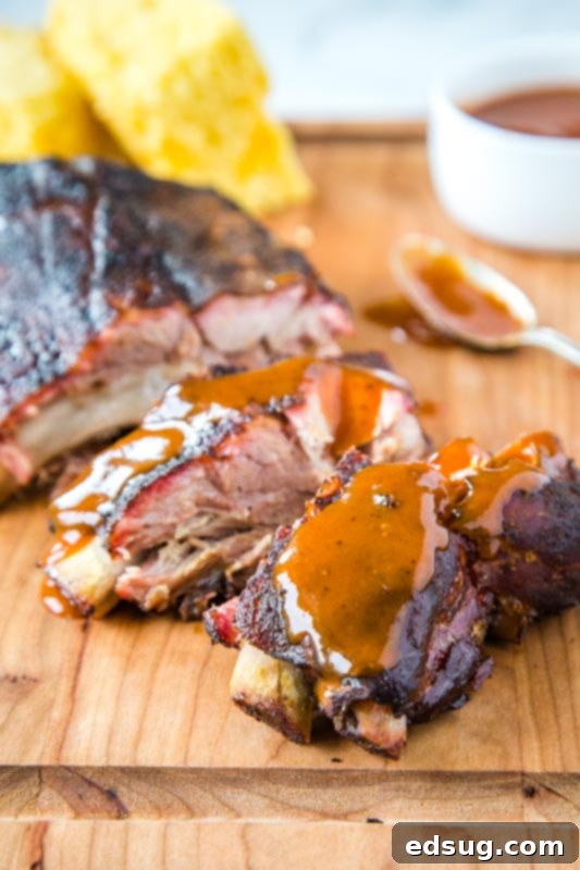 Slow-Smoked Baby Back Ribs 6 Make baby back ribs on the smoker and brush with barbecue sauce