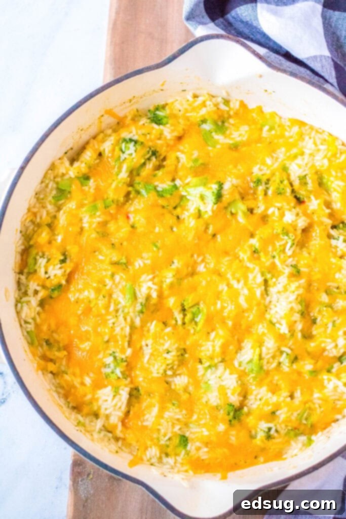 Cheesy Broccoli Rice Casserole 5 melted cheese on broccoli rice casserole