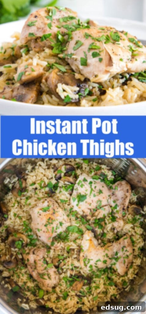 Pinterest collage for instant pot chicken thighs