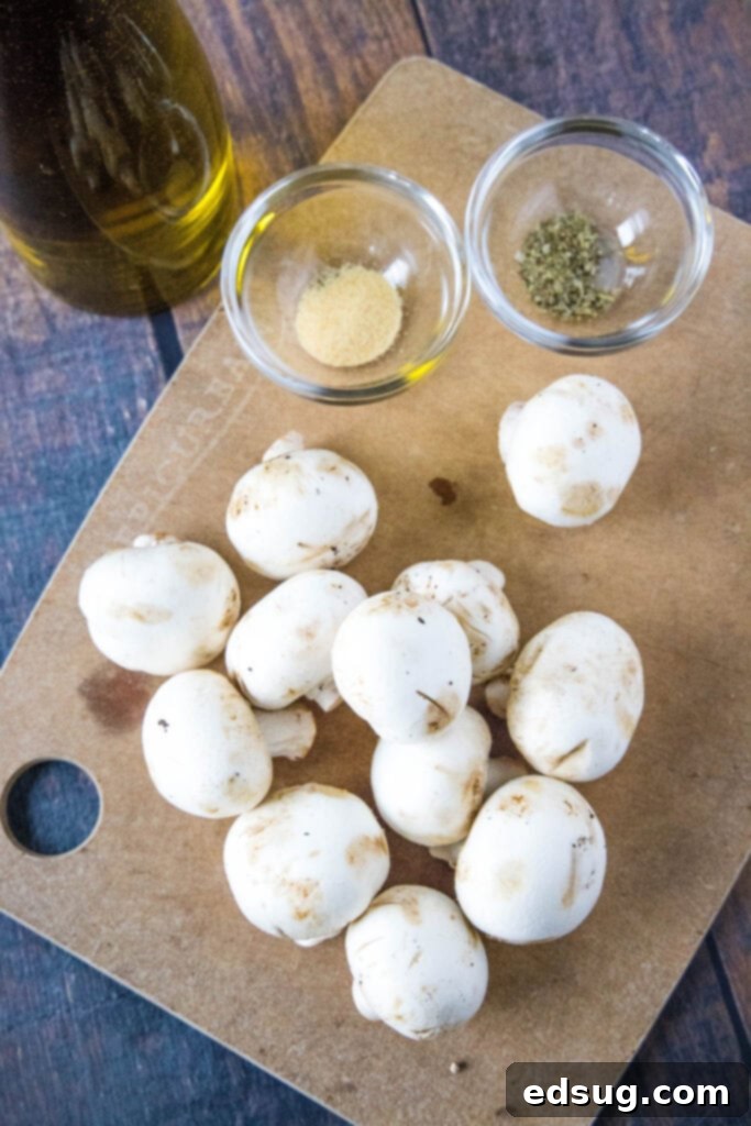 ingredients for air fryer mushrooms