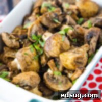 cropped close up of cooked mushrooms
