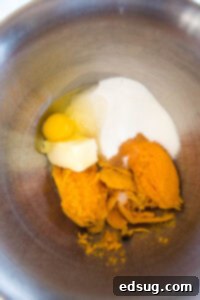 sweet potato mixture in a mixing bowl