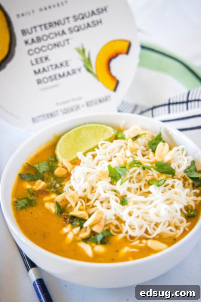 butternut squash ramen with daily harvest soup