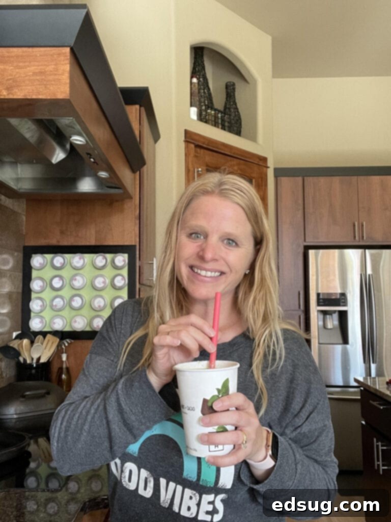 daily harvest smoothie in my kitchen