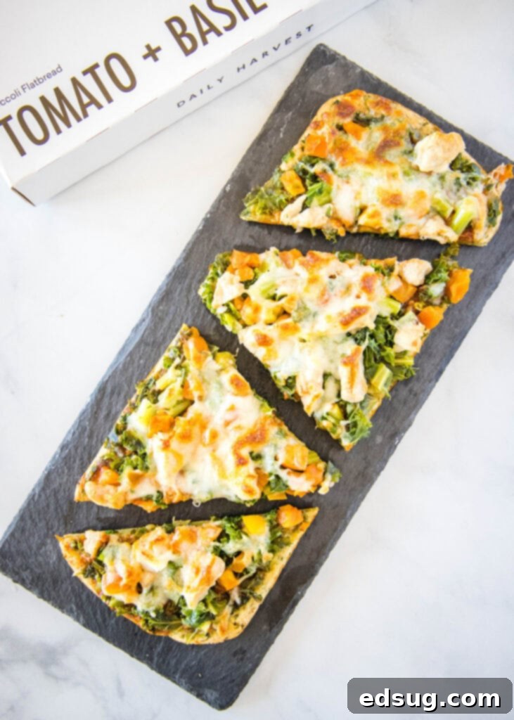tomato basil flatbread with chicken and cheese