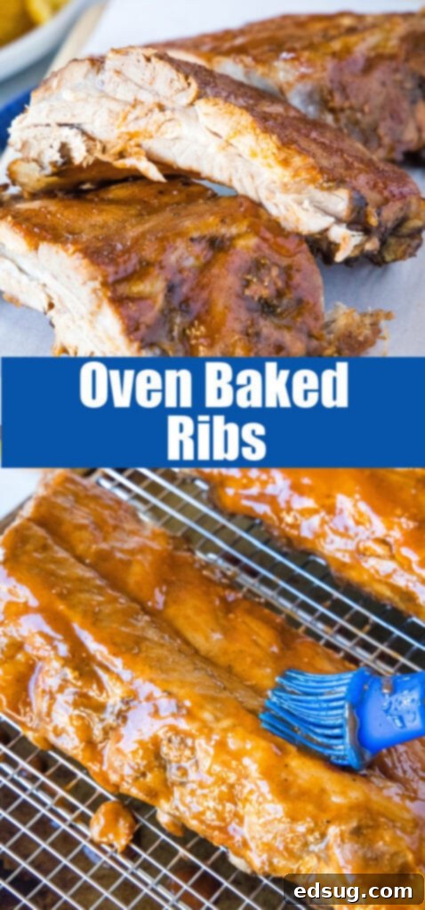 baked ribs close up for pinterst