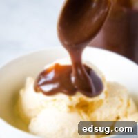 Hot Fudge Sauce - Smooth, velvety and rich chocolate sauce that is the perfect topping for ice cream sundaes! Just a few ingredients and under 15 minutes to make, so much better than store bought!  