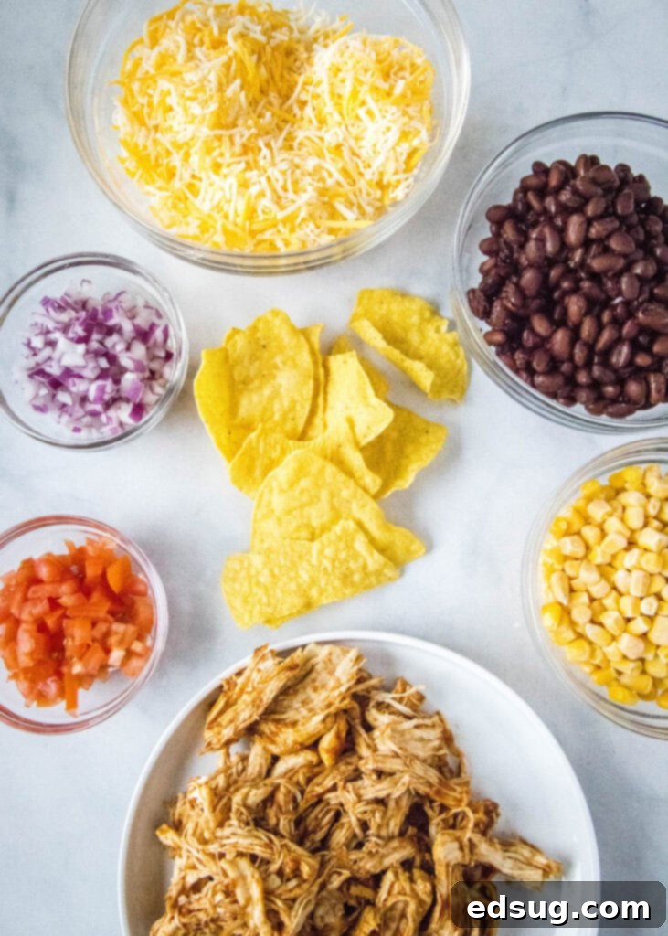ingredients for bbq chicken nachos