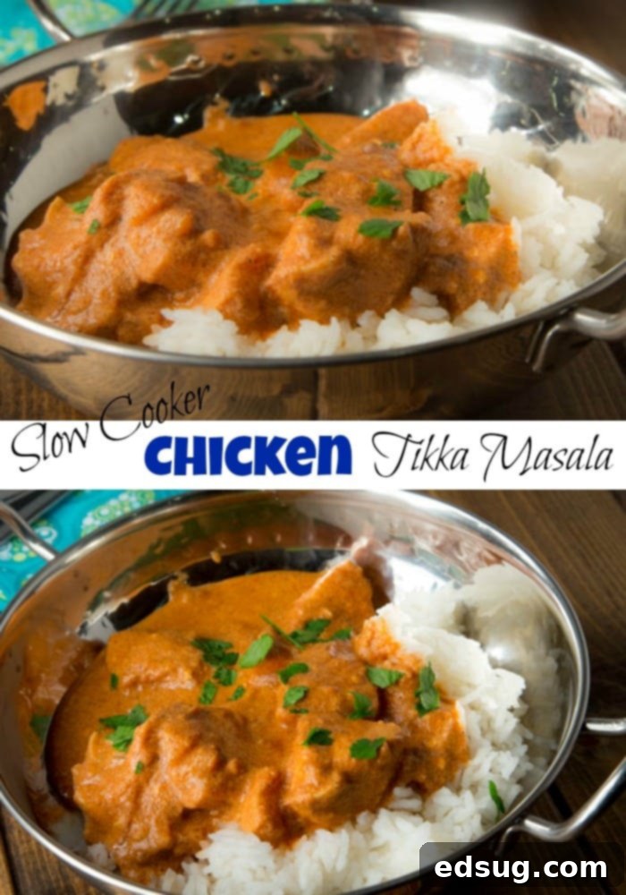 Slow Cooker Tikka Masala - Use your slow cooker to make a flavorful, comforting Indian Chicken Tikka Masala. Easy and great for any night of the week.