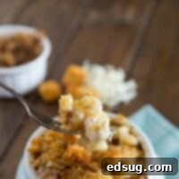 french onion mac n cheese in a bowl