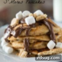 smores pancakes on a plate