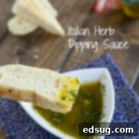 Italian Herb Dipping Sauce - a great vinaigrette for salad or dipping bread