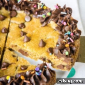 a slice of cookie cake on a spatula