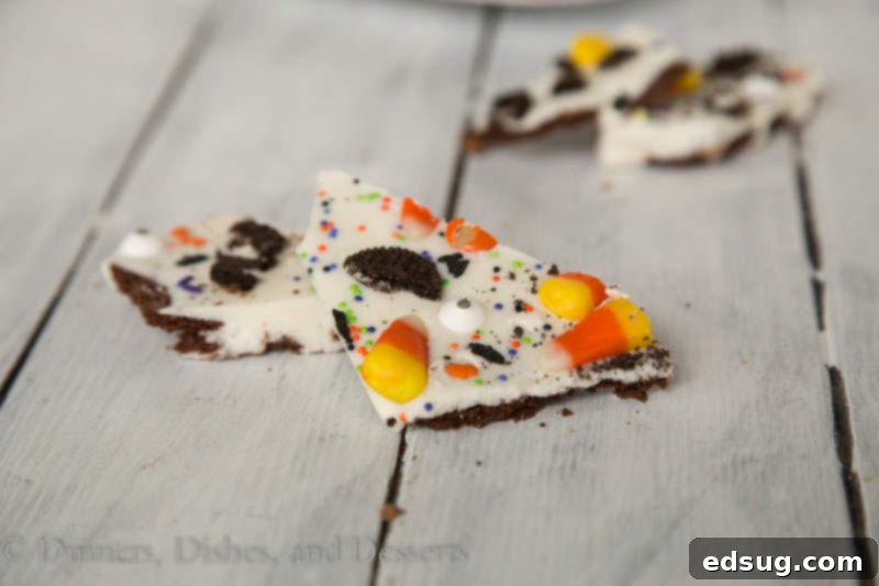 Brownie Brittle Halloween Bark {Dinners, Dishes, and Desserts}