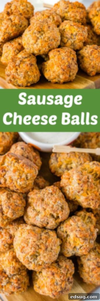 Cheesy Sausage Meatballs - A classic comfort food appetizer that is perfect for your holiday party!  So easy to make, ready in minutes, and they disappear every time. 