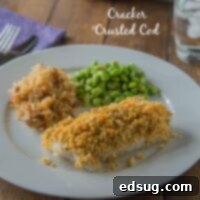 Crispy Cracker Crusted Cod 2 Cracker Crusted Cod - mild white fish baked with a coating of buttery Ritz crackers. Great on other white fish or even chicken!