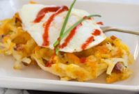 Crispy Bacon Cheese Hash Brown Waffles