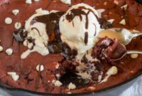 Decadent Red Velvet Skillet Cookie