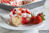 Luscious Strawberry Poke Cake