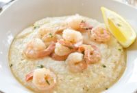 Bright Lemon Garlic Shrimp over Creamy Grits