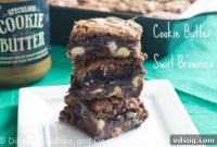 White Chocolate Cookie Butter Swirl Brownies