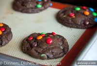Colorful M and M Chocolate Cookies