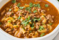 Hearty Beef Macaroni Soup
