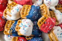 Stars and Stripes Peanut Butter Pretzel Bites