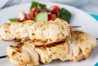 Zesty Chicken Souvlaki Skewers Paired with Creamy Tzatziki