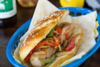 Chicken Sausage Pretzel Roll Sandwich