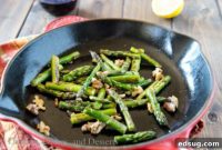 Smoky Pan Charred Asparagus with Toasted Walnuts