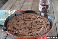 Molten Triple Chocolate Skillet Brownie