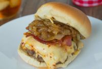Candied Bacon Caramelized Onion Cheeseburgers