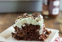 Decadent Mint Chocolate Poke Cake