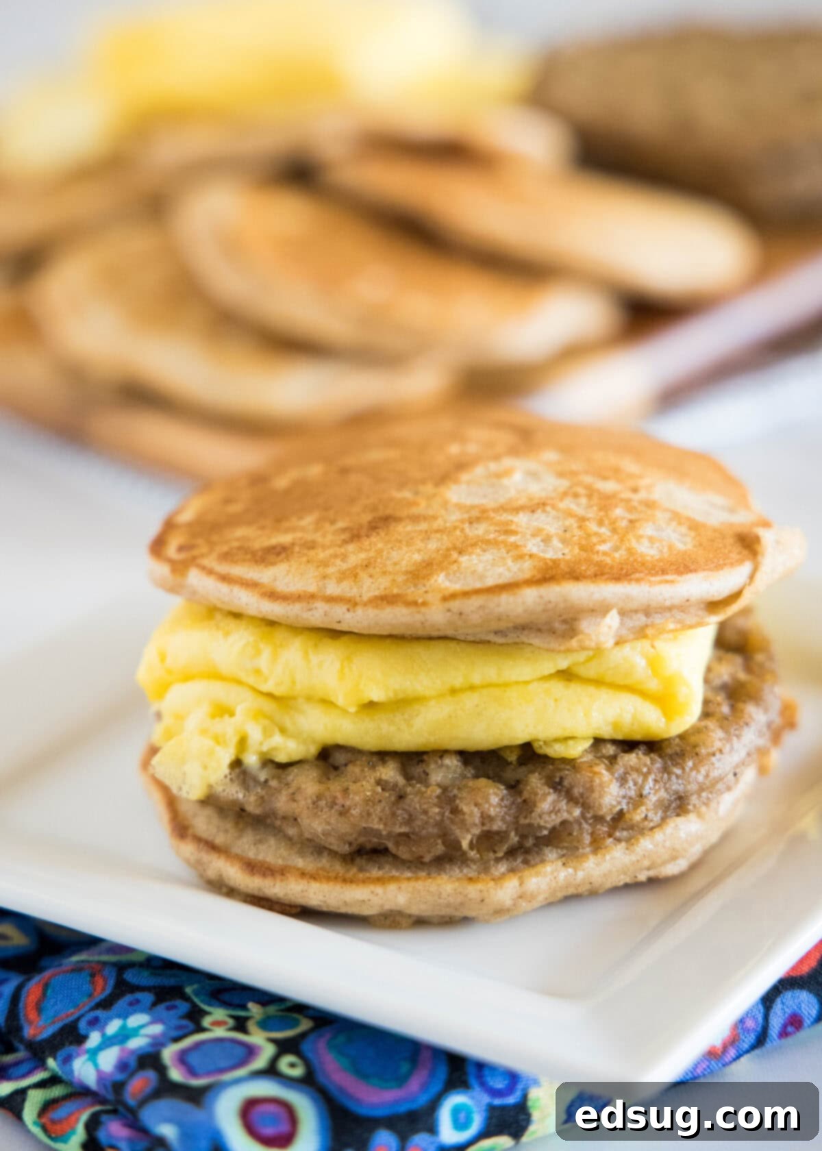 sausage egg mcgriddle on a plate