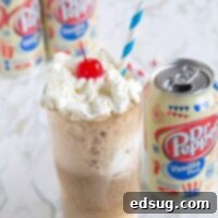 Ultimate Dr. Pepper Vanilla Ice Cream Floats 2 A delicious Dr. Pepper Vanilla Ice Cream Float recipe that's easy to make.